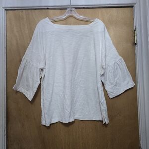 Kim Gravel Women's White Boatneck 3/4 Sleeve Top